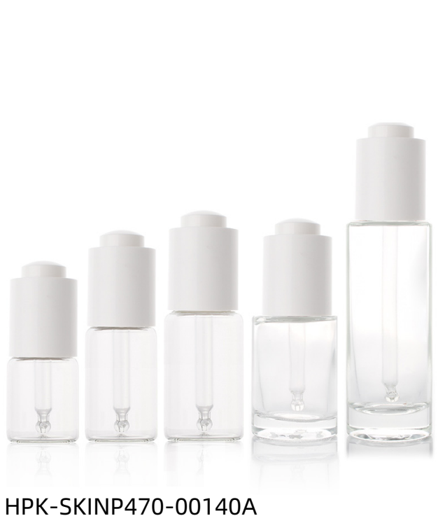 Glass Bottle with Plastic White Push-button Pipette Cap